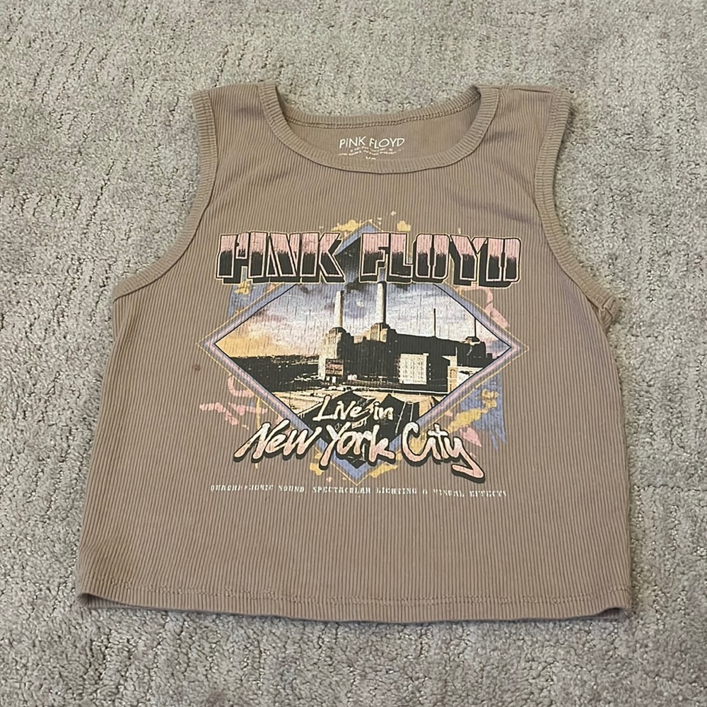 Brown crop top tank top, worn a couple of times Pink Floyd